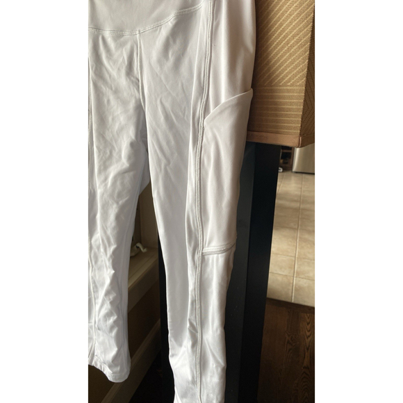 LULULEMON Speed Up Crop 21" White Stripe Design Workout Leggings Size 8 - Picture 5 of 12